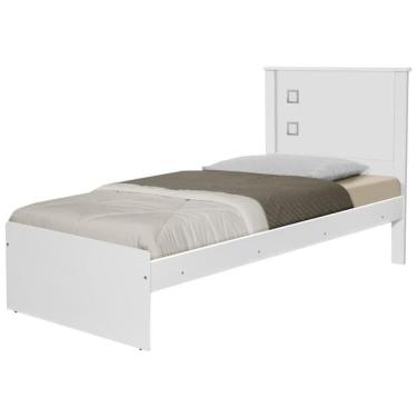 Imagem de Cama Solteiro Barcelona Branco Com Colchão