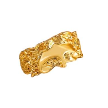 Imagem de DATOA Anel vintage Vênus meia face para mulheres homens ajustável anel aberto personalizado anel de dedo moda joia exclusiva presente de aniversário dia dos namorados, Adjustable, Metal, Sem pedra