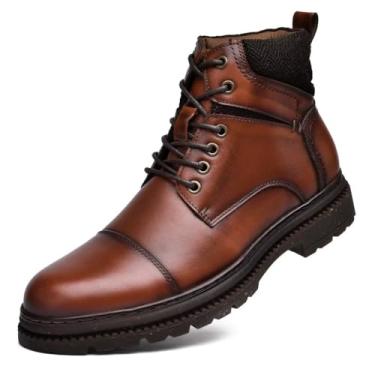 Imagem de Arkbird Bota masculina Chukka de couro legítimo, bota de cano baixo, clássica, casual, estilo Oxford, Marrom-319, 39
