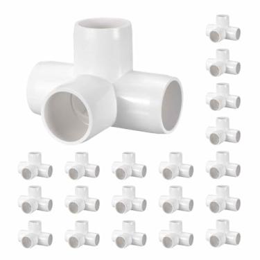 Imagem de Kozelo Pacote com 20 encaixes de tubulação de cotovelo de PVC SCH40 de 2,5 cm, encaixe cruzado de saída lateral de canto de PVC de 4 vias, conectores de tubo de grau de móveis para projeto DIY