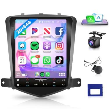 Imagem de Rádio automotivo 4Core + 64G Upgrade para Chevrolet Chevy Cruze J300 2009 2010 2011 2012 2013 2014, carro estéreo sem fio CarPlay Android Auto para Cruze, tela sensível ao toque de 9,7 polegadas