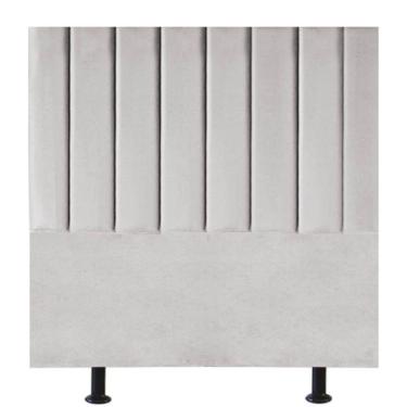 Imagem de Cabeceira Estofada Cama Box Solteiro 90 Cm Paolla Linho cinza Claro