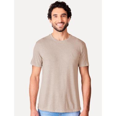 Imagem de Camiseta Reserva Masculina Slim Malha Pêssego Cáqui Mescla-Masculino