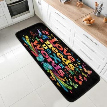 Imagem de 2 x tapete de corredor de 1,8 m, lavável, antiderrapante, tapete de entrada macio, tapetes de cozinha, para corredores, entrada, cozinha, banheiro, lavanderia, quarto, casa, decoração, autismo