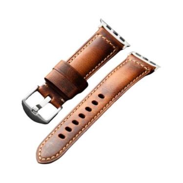 Imagem de Pulseira De Couro De Vaca Vintage Feita À Mão Para iWatch Apple Ultra2