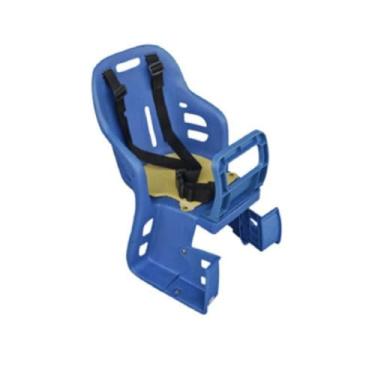 Imagem de Kit Cadeirinha Infantil Traseira Para Bicicleta Bike + Bagageiro Garupa Tubão Suporte Articulado MTB (Azul)