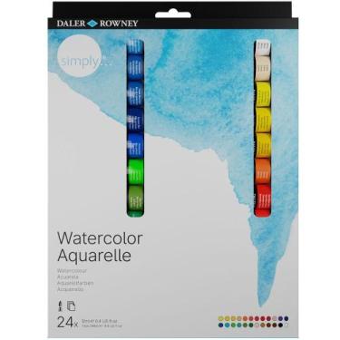 Imagem de Estojo Tinta Aquarela Daler Rowney Simply c/24 Cores 12ml 134500124