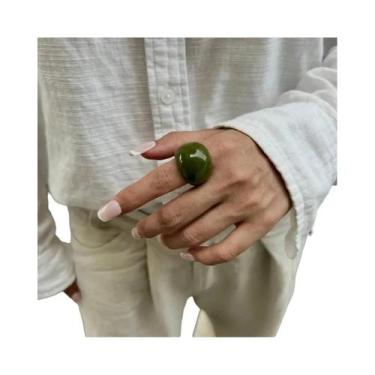 Imagem de Anéis De Dedo Femininos Boho Kpop Em Resina Acrílica, 4 Cores, Joias V