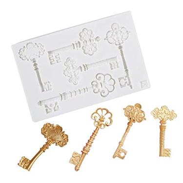 Imagem de Chaveiro de casamento Anyana, moldes de silicone para decoração de bolos vintage, ferramentas para decoração de bolo, cupcake de pasta de goma, decoração de resina, moldes de chocolate e chocolate antiaderente, fácil de usar