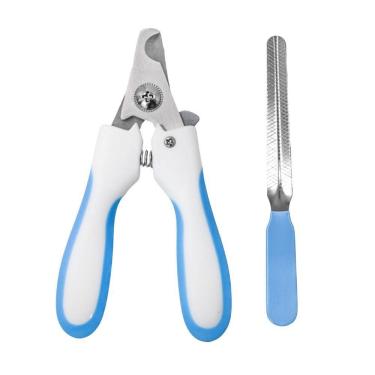 Imagem de Alicate Pet Tesoura Corte De Unhas Cachorro Gato Com Lixa Azul