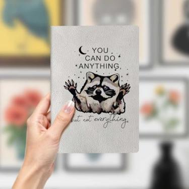 Imagem de Caderno de couro guaxinim, caderno A5 para anotações no escritório, agenda de 21 x 14,7 cm, agenda de viagem, presentes para amantes de guaxinins