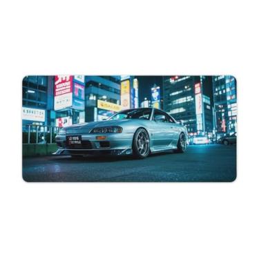 Imagem de HouLaiZhe JDM Car S13 Classic City Night Gaming Mouse Pads JDM Car Desk Pads Grandes Mousepads para teclado de mesa, computador, 30 x 60 cm