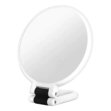 Imagem de Espelho de viagem de aumento, espelho de maquiagem dobrável portátil essencial para viagem, ampliação e alça ajustável/suporte, espelho de viagem dobrável portátil para maquiagem, para maquiagem de