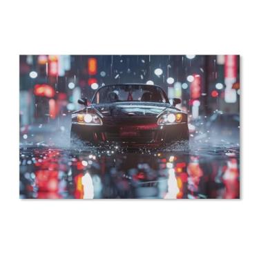 Imagem de HouLaiZhe Rainy Night S2000 Jdm pôsteres de carro tela estética decoração de quarto pintura de parede impressões de sala de galeria decoração de parede para quarto sala de estar escritório 11 x 17