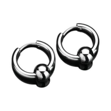 Imagem de Brincos De Argola Pequenos Em Aço Inoxidável Para Homens, Metal Antial
