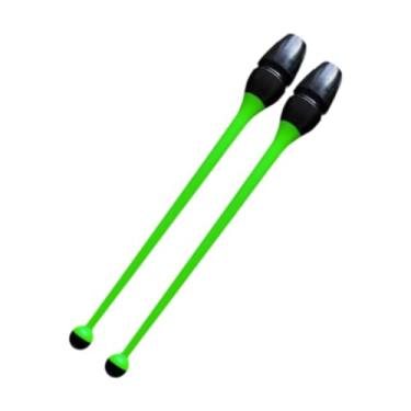 Imagem de YIJU Clavas de ginástica rítmica conectáveis, acessórios de dança, equipamento de treinamento de ginástica de 45,5 cm para competição, prática e, Verde