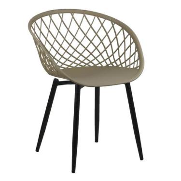 Imagem de Cadeira Sidera Charles Eames Ocean Fixa Base Preto - Móveis MGM, Nude