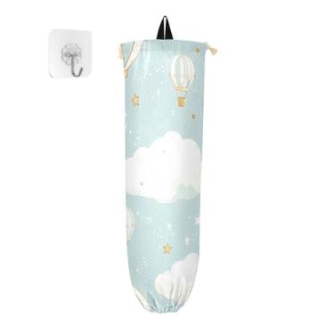 Imagem de xigua Balões de ar quente, suporte de saco de plástico, suporte de parede com cordão, pacote com 2, organizador de sacolas de compras reutilizáveis, decoração para bolsas, meias, roupas íntimas e