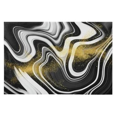 Imagem de CEBUGI Tapete de área 60 x 90 cm macio lavável tapete antiderrapante com suporte de borracha abstrato padrão redemoinho tapetes de área para sala de estar, quarto, decoração de casa