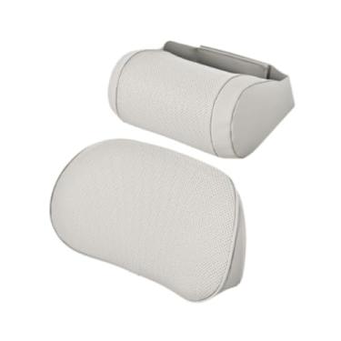Imagem de FJMQHU Almofada de Apoio Lombar E Cervical, em PU Respirável, Espuma Viscoelástica, Almofada de Assento Ergonômica E Macia para Apoio Da Cabeça E Costas, Branco, Tamanho real