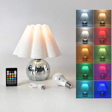 Imagem de Candeeiro de mesa recarregável Crodless pequeno, funky, controle remoto operado por bateria, mini candeeiro de mesa para mesa de cabeceira de quarto, luminária de mesa pequena divertida para pequenos