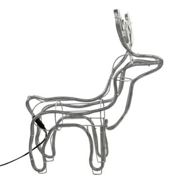 Imagem de Armação Rena Macho de LED Média, Decoração Natalina Iluminada, 220V, Estrutura em Tubo Metálico