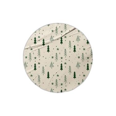 Imagem de Adesivos Redondos Natalinos 25 Unidades Com Estampa de Árvores Verdes - Tamanho 50x50cm