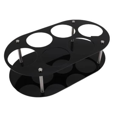 Imagem de ZJchao Organizador de Garrafas de água, Suporte para Garrafas de água, Adequado para Copos de Acrílico Estável para Garrafas de Armazenamento para Bancada de Cozinha Com Diâmetro de até (Preta)