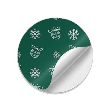 Imagem de Adesivos Redondos Natalinos 25 Unidades Flocos de Neve para Decoração de Festas - Tamanho 85x85cm