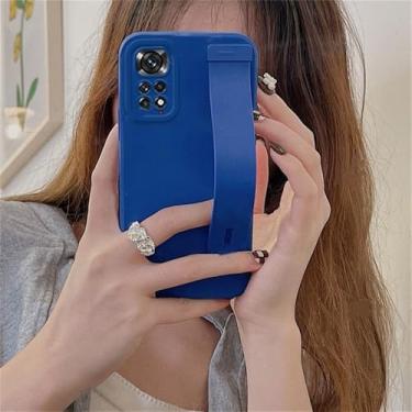 Imagem de Capa de silicone com suporte para pulso, alça de mão, para Xiaomi Redmi Note 11s, Note 11 Pro, 11s 4G, 5G, 10s, 10, 10 Pro, 11 Pro, 9, 9s, WD Klein azul, compatível com Redmi 9C.