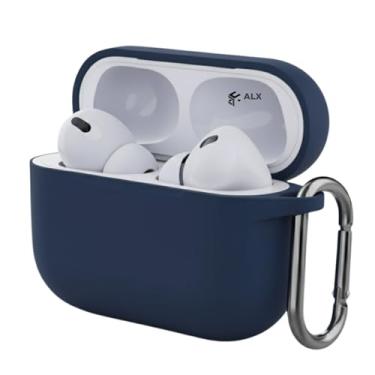 Imagem de Capa de Silicone Anti Impactos para AirPods Pro 2 – Case com Mosquetão Prendedor (Preto) (Azul Escuro)