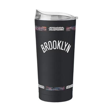 Imagem de FANMATS Copo de aço inoxidável NBA Brooklyn Nets City Edition 590 ml – Acabamento em pó de parede dupla isolado e durável - Design City Edition, mantém as bebidas quentes e frias por horas
