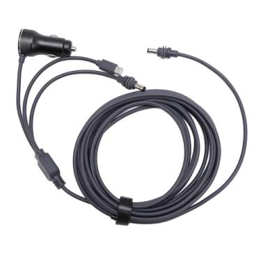 Imagem de FTVOGUE Cabo de Alimentação Satélite DC 3 Metros 18AWG Com Display Digital Carregador de Carro Rápido para 12V a 24V Tomada de Isqueiro de Veículo Fonte de Alimentação Portátil