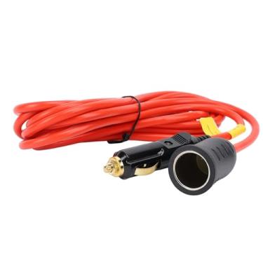 Imagem de aqxreight Cabo de Extensão de Cigarro 12V 24V 11 8FT 18AWG 120W 15A Plugue Macho para Soquete Fêmea Conector de Plugue de Alimentação DC para Carro para Bomba de Pneu, Geladeira, Aplicações 24V,