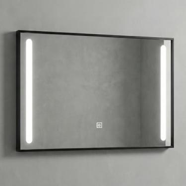 Imagem de Espelho de Banheiro com Led Moldura PRETA - 50X70CM