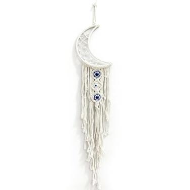 Imagem de Dream Catchers Boho Decoração de parede Macramê feito à mão com estrela e lua crescente - Suspensão espiritual para quarto, sala de estar, casa (1)