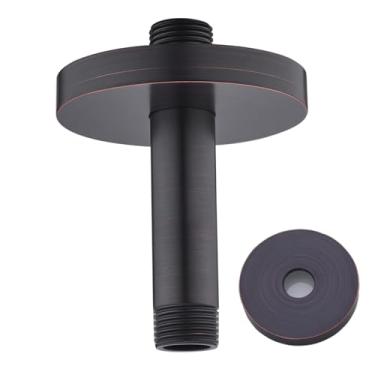 Imagem de SEABEFORE Braço e flange de chuveiro de 10 cm, braço de chuveiro montado no teto para chuveiro de chuva, acabamento bronze polido a óleo, SE-RD91038-4-ORB