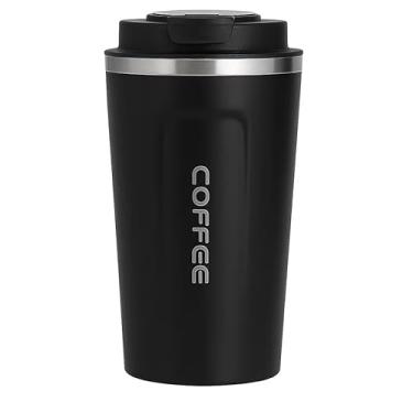 Imagem de Copo Térmico Aço Inox 510 ml a Vácuo com Infusor e Marcador Digital de Temperatura – Mantém Bebidas Quentes ou Geladas – Tampa Antivazamento – Acabamento Fosco Premium (PRETO)