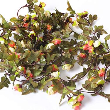 Imagem de 25 LEDs 7 21ft Luzes de Corda em Forma Flor Rosa Branco Quente Operadas por Bateria Fadas Piscantes com 2 Modos Iluminação IP43 para Decoração Feriado