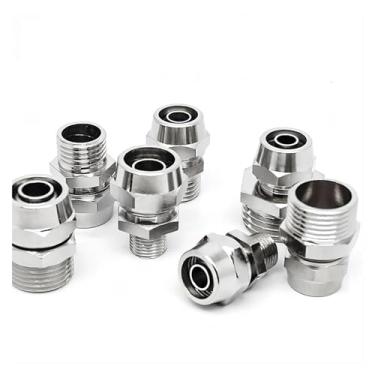 Imagem de ROUPWKWO 100 peças de cobre niquelado 1/20.3 cm 1/10.2 cm 3/20.3 cm 1/5.1 cm rosca (PT) traquéia conector rápido 4 6 8 10 12 mm (4-M5, PL)