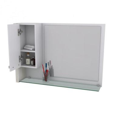 Imagem de Gabinete Para Banheiro 2 Portas 1 Gaveta Com Cuba Q35 E Espelheira Legno 830w Compace