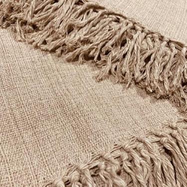 Imagem de Manta Para Sofá 100% Algodão 2,40x1,80mts Acabamento Premium (Caramelo Com Cru)