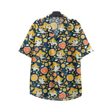 Imagem de Camisas Havaianas Casuais Masculinas Oversize Com Estampa 3D De Desenh