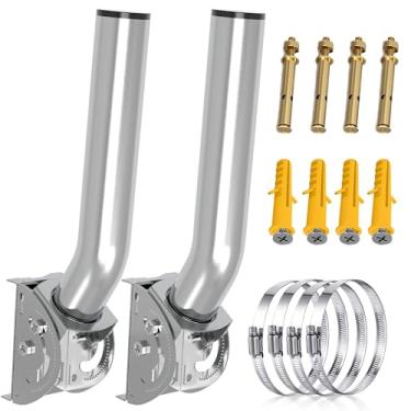 Imagem de Kit universal de suporte de ponte sem fio – 30,5 cm (A) x Φ 1,96 cm Poste de fixação de parafuso duplo e suporte de parede para antenas de TV externas, ponto a ponto AP, CPE, roteadores WiFi (pacote