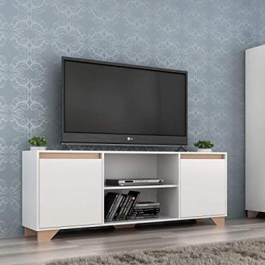 Imagem de Rack para TV até 50 Polegadas 2 Portas 3 Prateleiras Benevello Quiditá Móveis Branco