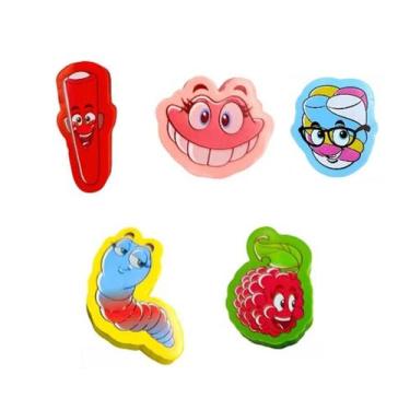 Imagem de Borracha fini decorada com aroma com 05 unidades  - Leonora