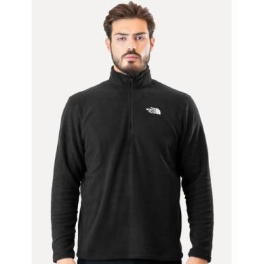 Imagem de Blusa The North Face Masculina Fleece TKA 100 Glacier 1/4 Zip Preta, L