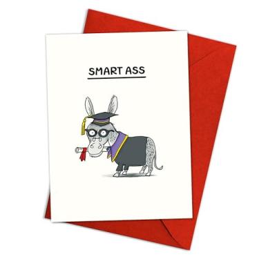 Imagem de Podagree Smart Ass Card – Funny Donkey in Graduation Cap with Diploma – Cartão de formatura divertido e divertido para amigos, estudantes e entes queridos – 20 x 13 cm