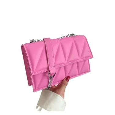 Imagem de IENYU Bolsa de ombro feminina moderna com alça de corrente e alça transversal para mulheres, Vermelho, One Size