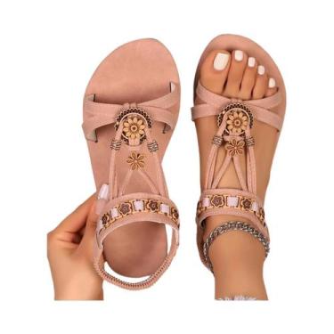 Imagem de Sandálias Casuais De Verão Femininas Para Caminhada Ao Ar Livre, Festa